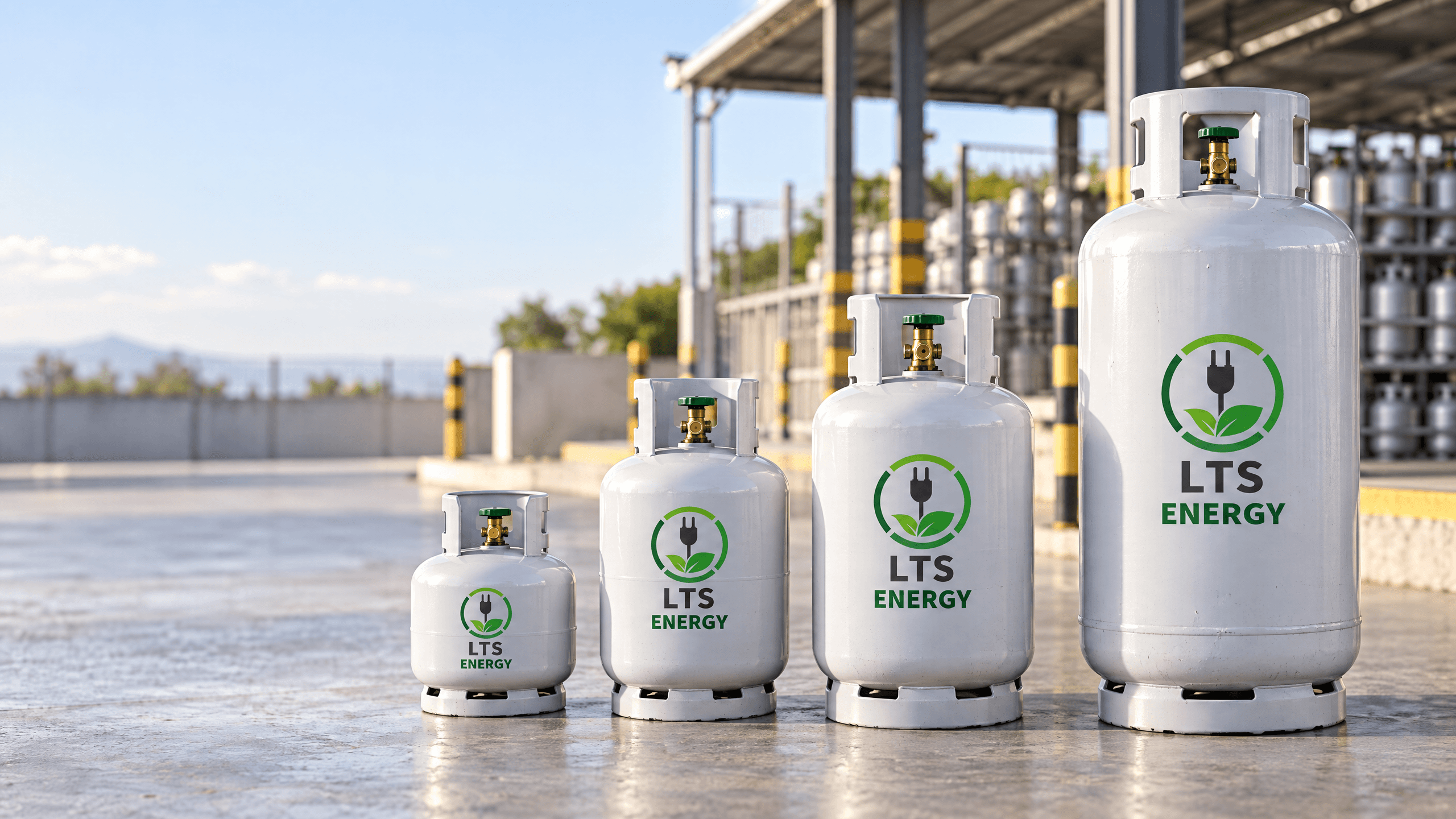 Four LPG cylinders bearing LTS Energy branding